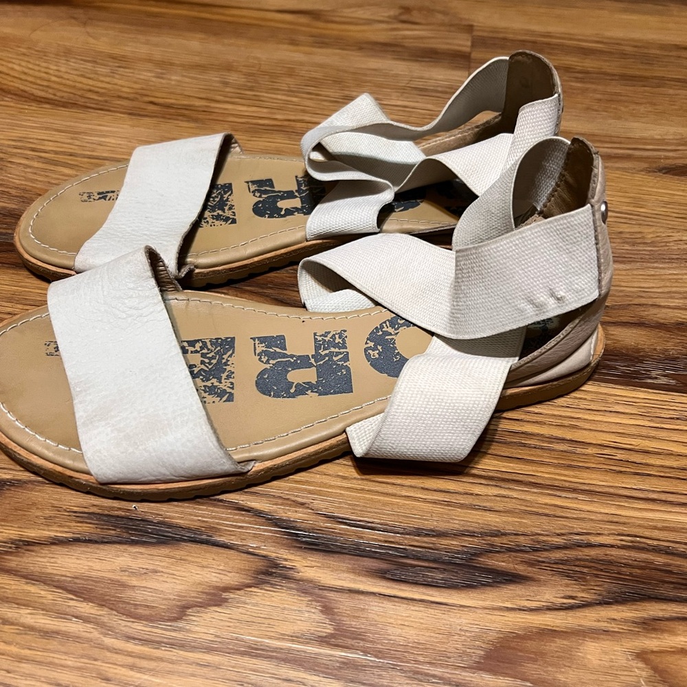Sorel Ella II Sandals Gray Taupe Womens Slip On Shoes Size 7.5 - Picture 1 of 7